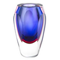 Art Glass Design - 6.5" Astra Vase Violet Slice Cut